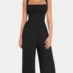 Chic Black Strapless Jumpsuit